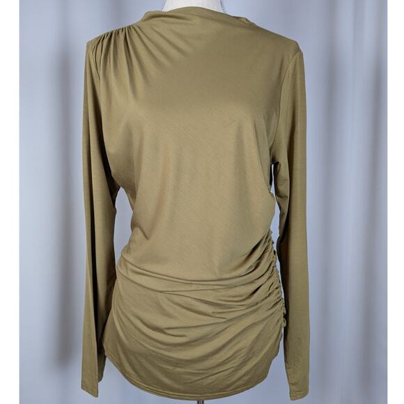 Rails Joelle Jersey Knit Ruched Long Sleeve Top Shirt Ochre Size XL - Picture 9 of 12